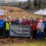 The protest at Elterwater, which 100 people attended